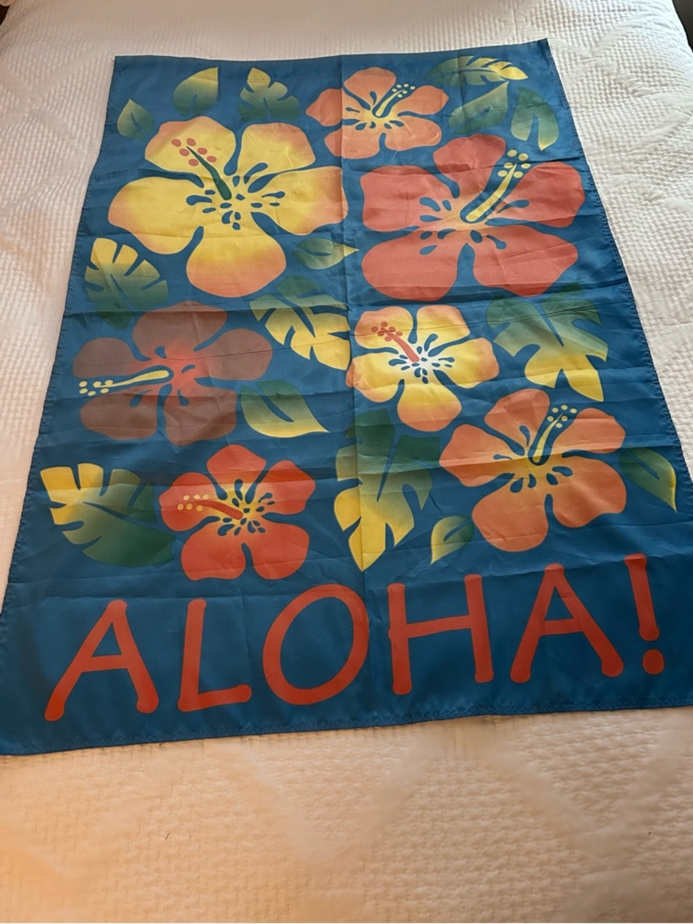 Flag! Tropical Aloha Outdoor Hanging Flag - Large 47" x 32" Hibiscus Banner